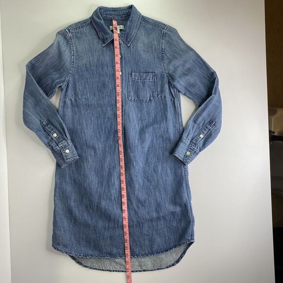 J Crew Tunic Dress Womens Size 0 Denim Chambray ASO Pretty Little Liars Preppy - Picture 10 of 12
